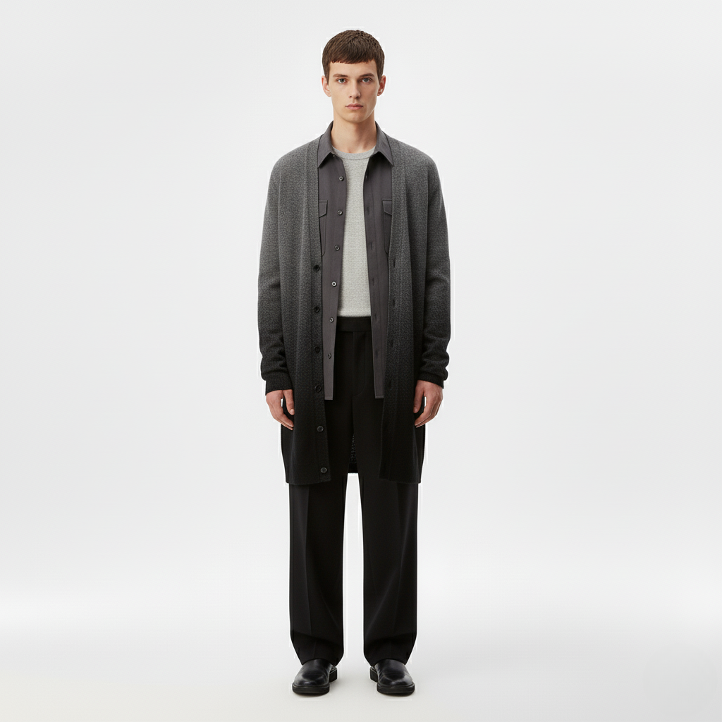 Men's Long Ombre Cardigan