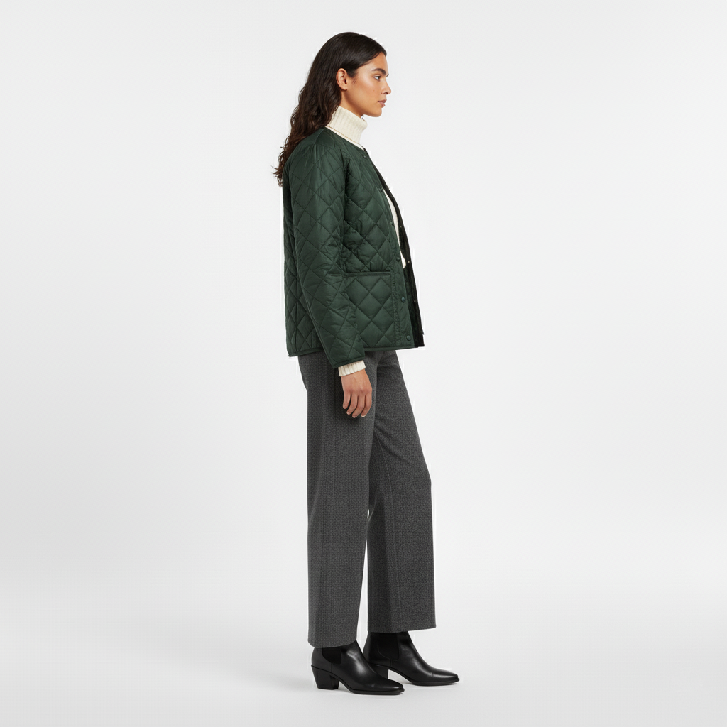 Women's Lightweight Collarless Quilted Jacket