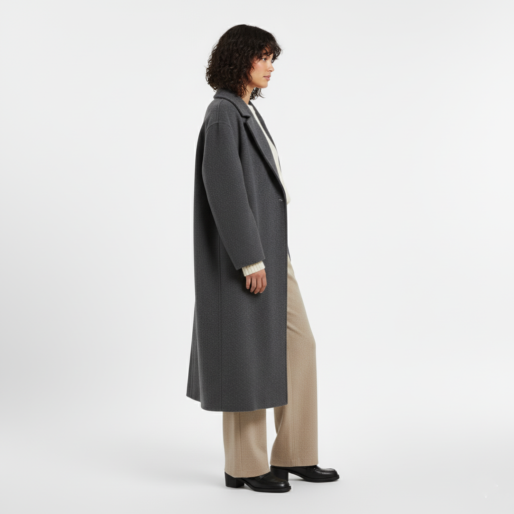 Women's Long Tailored Wool-Blend Coat