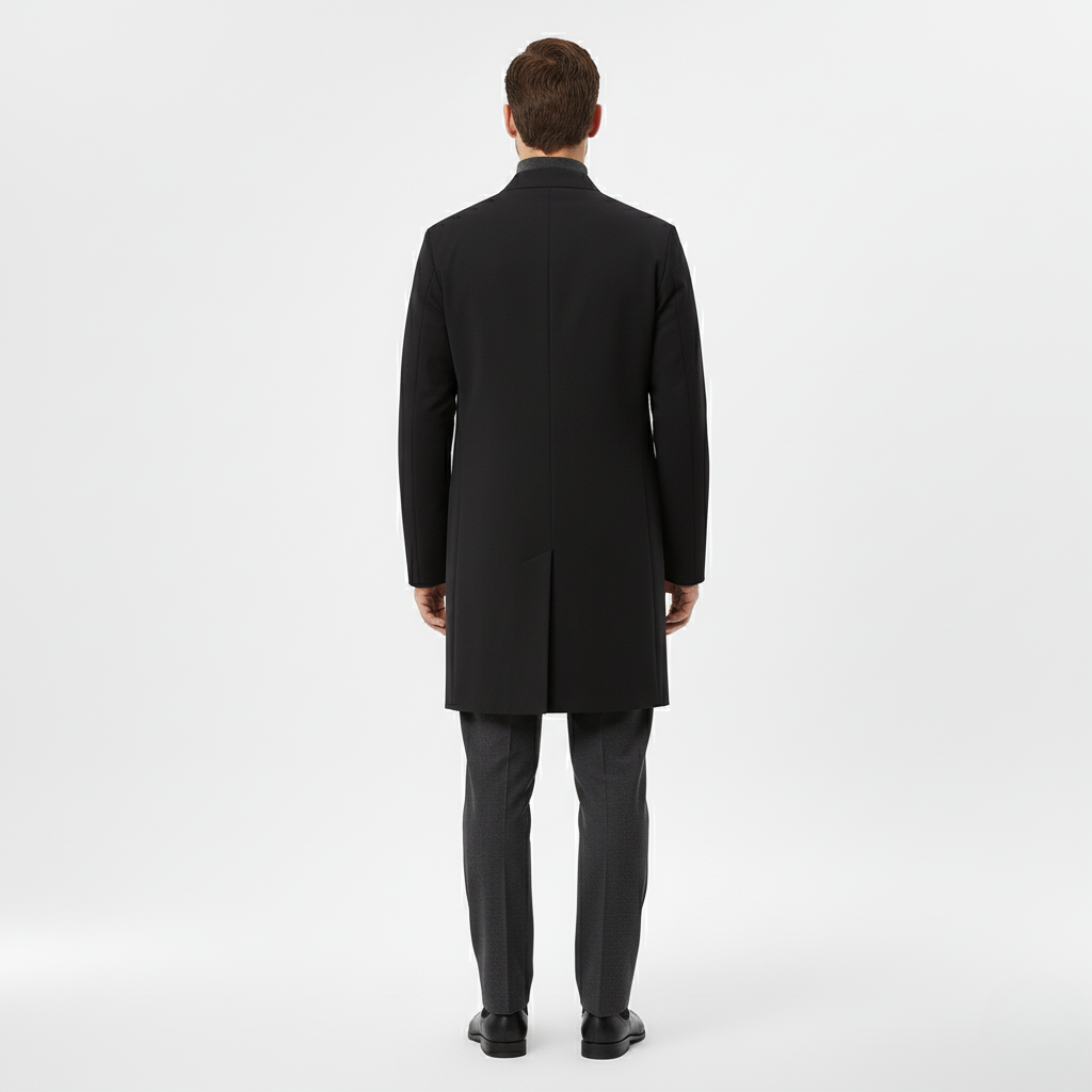 Men's Long Structured Wool Coat